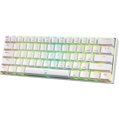 Redragon K630 Dragonborn 60% Wired Rgb Gaming Keyboard, 61 Keys Compa Mechanical Keyboard With Linear Blue Switch, Pro Driver Support, White - CompuMe