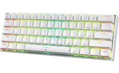 Redragon K630 Dragonborn 60% Wired RGB Gaming Keyboard, 61 Keys Compa Mechanical Keyboard with Linear Red Switch, Pro Driver Support, White