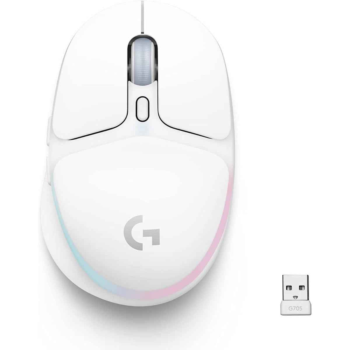 Logitech G705 Wireless Bluetooth Customizable Lightsync Rgb Lighting Lightspeed Lightweight 8,200 Dpi 40 Hr Battery Pc/mac/laptop White Mist