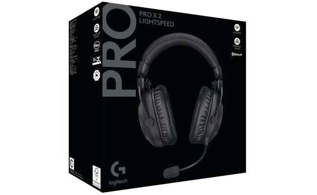 Logitech G PRO X 2 Lightspeed Wireless (Black) 7.1 Surround Gaming Headset, Tri Mode (Bluetooth/2.4GHz/3.5mm) Detachable Boom Mic, 50mm Graphene Drivers, DTS:X Headphone 2.0, Up To 50 Hours Battery, For PC, PS5, PS4
