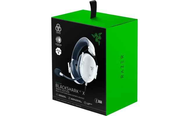 Razer BlackShark V2 X 7.1 (White Edition) Surround Sound (3.5mm) Lightweight WIred Gaming Headset w/ Hyperclear Cardioid Mic Multi Cross-platform :PC, Mac, PS4, Xbox, Nintendo