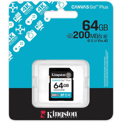 Kingston Canvas Go Plus 64gb Sd Card | Up To 200mb/s | Class 10, Uhs I, U3, V30
