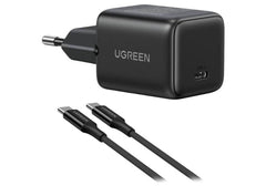 UGREEN X513 Nexode 30W GaN USB-C Fast Charger EU Plug + 1M USB-C Cable Charging Set - Black