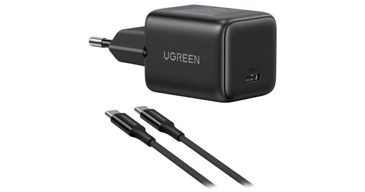 UGREEN Nexode X513 30W GaN II USB-C Fast Charger + 1M USB-C Cable Set – Black
