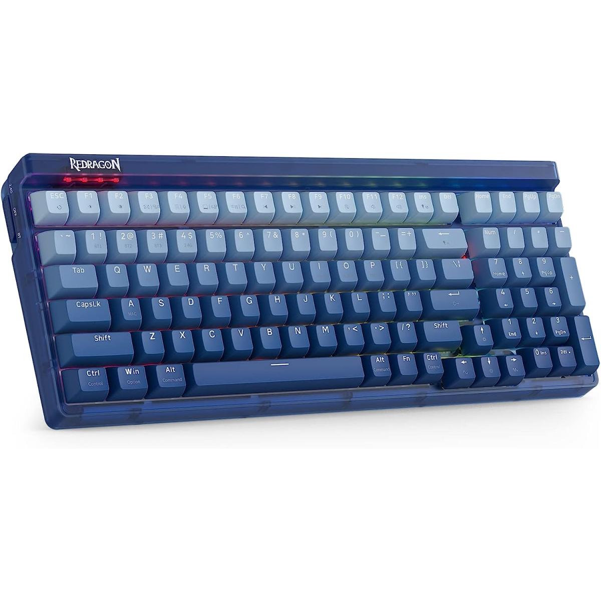 Redragon Garen K656 Pro 3 Mode Rgb 100 Keys Mechanical W/translucent Board Hot Swappable Socket Sound Absorbing Foam & Custom Taile Switch