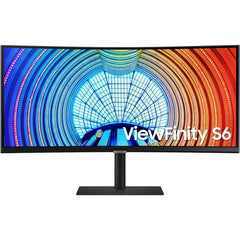 Samsung 34" Viewfinity S6 Uwqhd 4k Curved Ultrawide 100hz Hdr10 Freesync Built In Kvm W/ Adjustable Stand & Speakers & Usb C Black - CompuMe