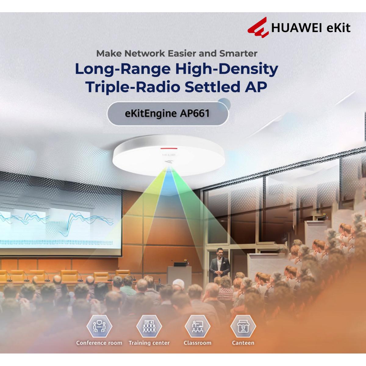 Huawei Ekitengine Ap661 Wifi 6 Ax6600 Ceiling Mount Dual Band Dual Band 2.4ghz & 5ghz Access Point Built In Smart Antennas 1x 2.5ge 1x Ge Poe In