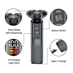 HTC Rotating Tripler Shaving, Grey - GT-600