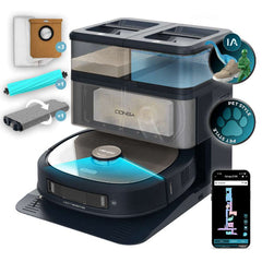 Cecotec Robot Vacuum Cleaner, AI Laser Eye Navigation, 3Lit, 2000Watts, Black - A01_EU01_119672