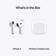 Apple AirPods 5, Wireless Charging Case, Active Noise Cancelling, White - MKFT4ZE/A