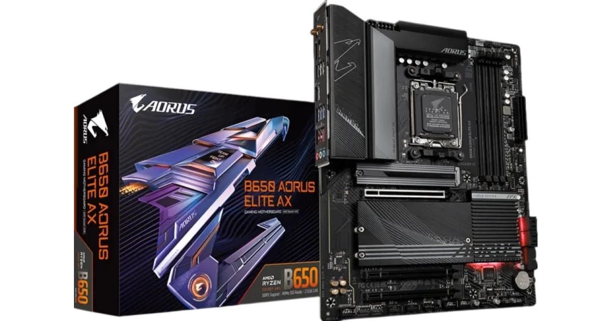 GIGABYTE B650 AORUS ELITE AX (Wi-Fi 6E) AMD Ryzen™ 7000 / Ryzen™ 8000 / Ryzen™ 9000 AM5/DDR5/4 x M.2 - ATX Gaming MotherBoard