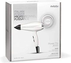 Babyliss hair dryer, 2000 watts - white (6704WE)