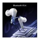 Machenike TH60 TWS Wireless Earphones – Bluetooth 5.4, 4-Mic ENC Noise Cancelling, Dual Sound Effects (Gaming/Music), Fast Charging, 7+ Hours Battery Life White