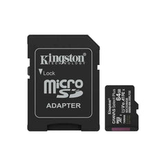 Kingston SDCS3/64GB Canvas Select Plus microSDXC Card Up to 100MB/s A1 Class 10 UHS - I with Adapter