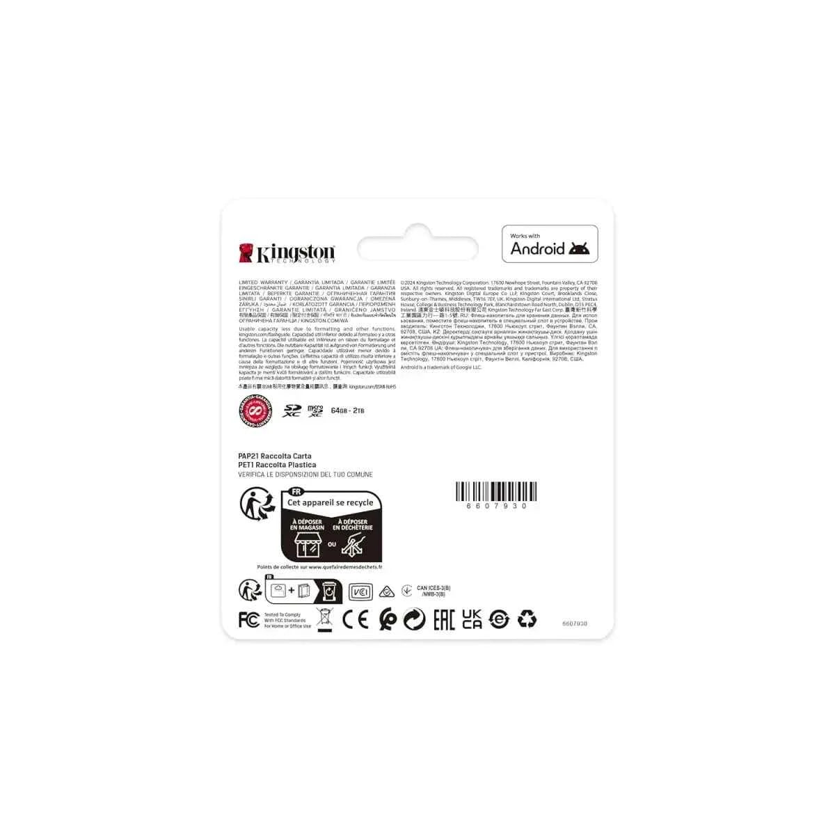 Kingston SDCS3/64GB Canvas Select Plus microSDXC Card Up to 100MB/s A1 Class 10 UHS - I with Adapter