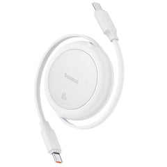 Baseus Free2Pull Mini Charging Cable USB-C to USB-C, 60Watts, 1Mm, Moon White - P10364500211-01