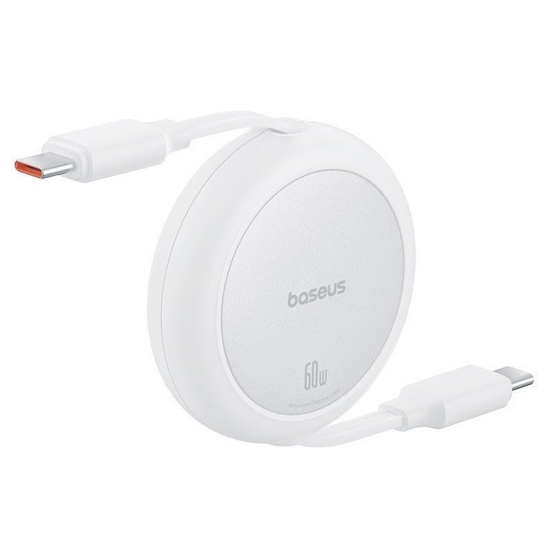 Baseus Free2Pull Mini Charging Cable USB-C to USB-C, 60Watts, 1Mm, Moon White - P10364500211-01