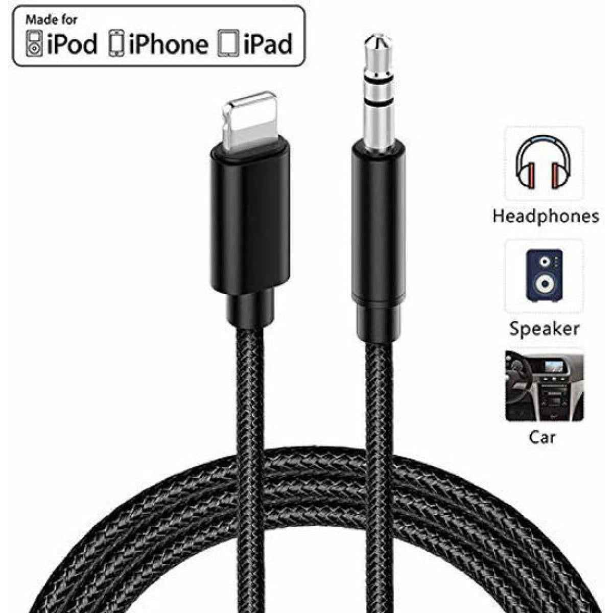 Lightning to 3.5 AUX Braided Audio Adapter Cable