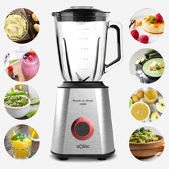 Solac Blender, 1.5Lit, 1500Watts, Silver - BV-5728