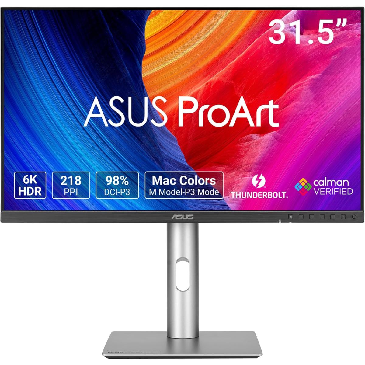 ASUS ProArt PA32QCV IPS 32” 6K Professional Monitor, 6K (6016 x 3384), 98% DCI-P3, LuxPixel™, ΔE < 2, Calman Verified, Thunderbolt 4, DisplayHDR600, DisplayWidget