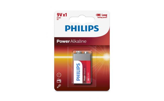 Philips 6lr61p1b/97 Power Alkaline Batteries 9v 1 Pc/pack