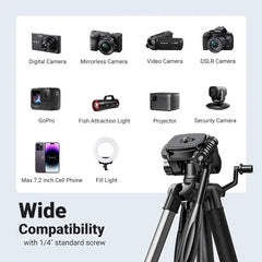 UGREEN 15187 CAMERA LIGHTWEIGHT AND PORTABLE TRIPOD - 53.5-175 cm Height