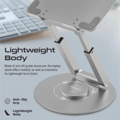 Promate Deskmate-6 gray, Aluminium Laptop Stand