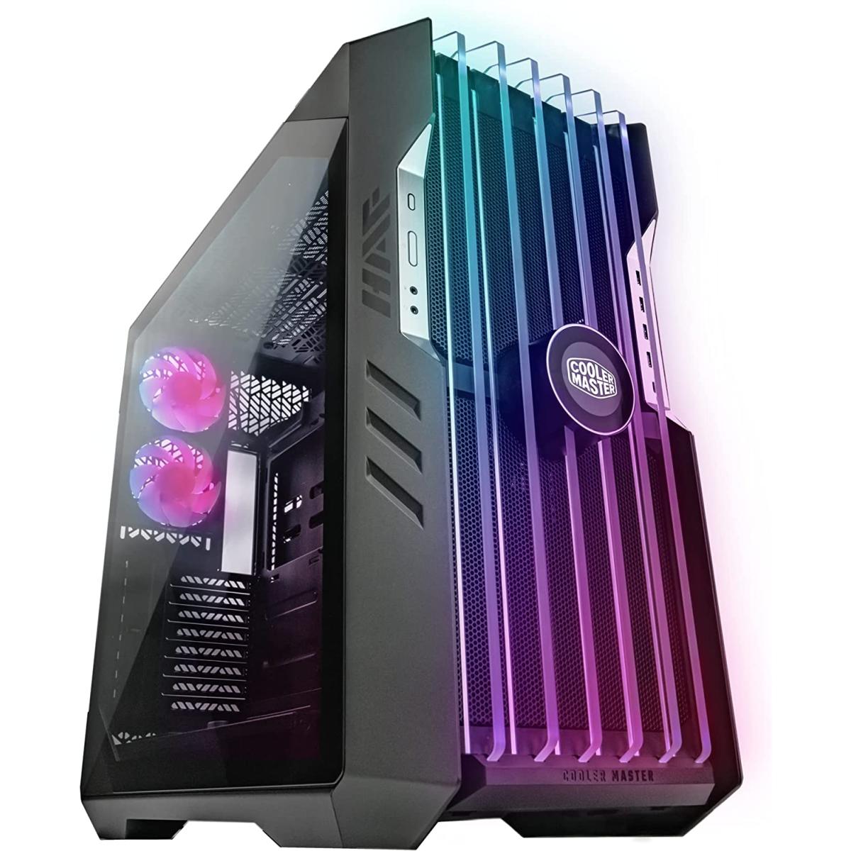 Cooler Master HAF 700 EVO E-ATX High Airflow PC Case, IRIS Customizable LCD .Breathable TG Front Panel, 200mm Sickleflow Fans, 1 x USB 3.2 gen 2 Type C, 4 x USB 3.2 gen 1 (3.0)