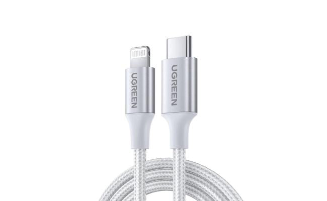 Ugreen US304 70523 Cable with USB - C/ Lightning Conneors Mfi Certified 1 meter Silver