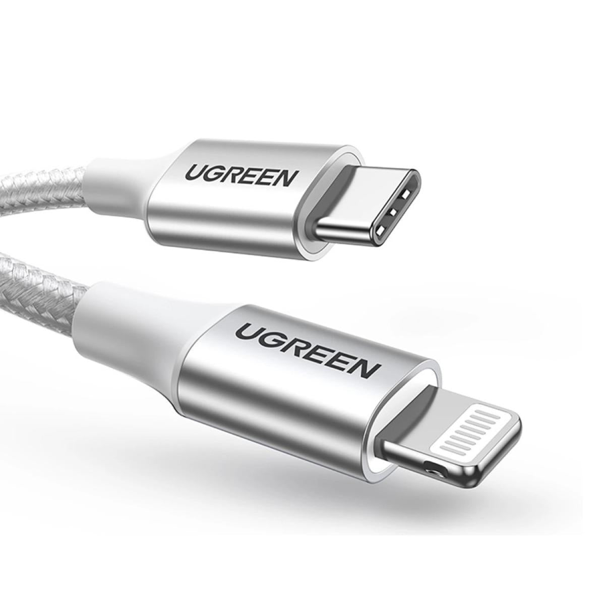 Ugreen US304 70523 Cable with USB - C/ Lightning Conneors Mfi Certified 1 meter Silver