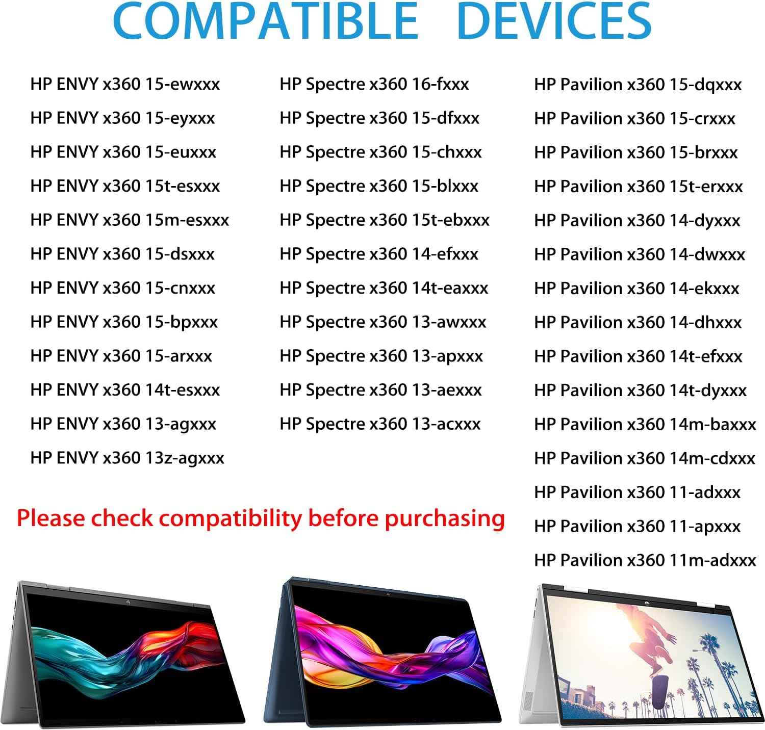 Genuine HP Stylus Pen, Compatible with Any Pen-Enabled HP Device, Envy x360/Pavilion x360/Spectre x360