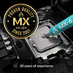ARCTIC MX-6 (4 g, incl. 6 MX Cleaner) - Ultimate Performance Thermal Paste for CPU, Consoles, Graphics Cards, laptops, Very high Thermal Conductivity, Long Durability, Non-Conductive - CompuMe
