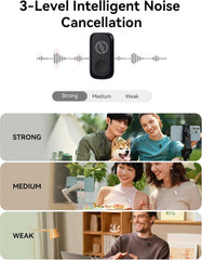 Lark A1 Wireless Microphone for iPhone & Android, 48kHz/24-bit Studio Audio, 3-Level Noise Cancellation, 200m Range, Magnetic Mini Mic for Video Recording & Live Streaming (2TX + USB-C RX)