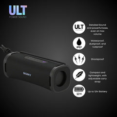 SRSULT10B ULT Field Series Speaker (Black) Bundle with Hardshell Travel and Protective Case for Bluetooth Speakers (2 Items)