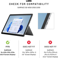 UAG Designed for Microsoft Surface Go 4 / Surface Go 3 / Surface Go 2 / Surface Go Case 10.5" Plasma w/Hand Strap & Shoulder Strap Feather-Light Rugged Military Drop Tested Cover Ice