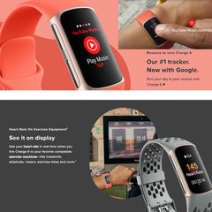 Charge 6 Fitness Tracker Watch (Black) Bundle with 2 Watch Bands, 3.3foot Charge Cable, Wall Adapter, Screen Shields & Cloth Compatible with Fitbit