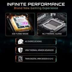 AMD Ryzen 7 9700X CPU Processor with GIGABYTE B850 Gaming WIFI6 Motherboard (ATX, DDR5, 3X M.2, PCIe 5.0, USB-C, WIFI6)