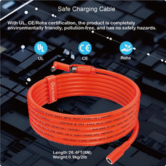 26FT(8m) 14AWG DC Extension Cable for Solar Panels with DC7909 & 8020 connectors - Compatible with Jackery, BLUETTI, GRECELL, Goal Zero Yeti, Anker Portable Power Stations & Solar Panels