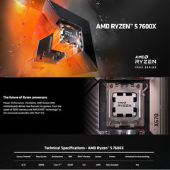 MSI PRO B650-P WiFi Motherboard with AMD Ryzen 5 7600X 6-Core Desktop Processor (AMD AM5, ATX, DDR5, PCIe 4.0)