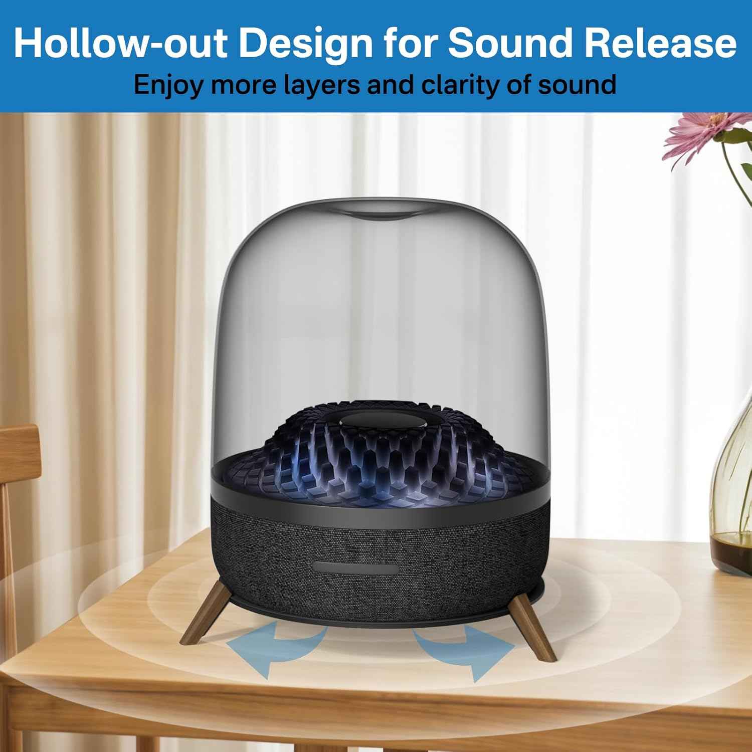Metal Desktop Speaker Stand for Harman Kardon Aura Studio 3/4/5, Soundsticks 4 Speaker Desk Stand - Space Saving Table Desk Stand for Harman Kardon Soundsticks 4, Aura Studio 3, 4, 5 Speaker