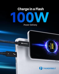 Cable Matters [Intel Certified] 40Gbps Active Thunderbolt 4 Cable 6.6 ft with 100W Charging and 8K Video, Black - Fully Compatible with USB C/USB-C, USB4, and Thunderbolt 3