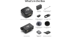 DJI Mic Mini (2 TX + 1 RX + Charging Case) Wireless Lavalier Microphone, Ultralight, Noise Cancelling, Up to 48-Hour Battery Life Bundle with 2 x Deco Gear Lapel Microphone and 5" EVA Case