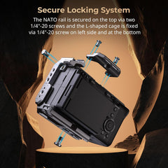 HawkLock Quick Release Half Cage for Sony FX3 / FX30, with Cold Shoe and NATO Rail, Quick Release Plate for Arca, for Sony XLR Handle, for DJI RS 3 / RS 3 Pro/RS 4 / RS 4 Pro Gimbal