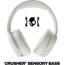 Skullcandy Crusher ANC 2 Wireless Over-Ear Bluetooth Headphones with Multi-Sensory Bass, Active Noise Cancelling, Up to 60 Hours Battery, Microphone for iPhone Android - Bone Orange Glow