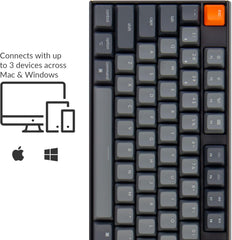 K10 Full Size 104 Keys Bluetooth Wireless Mechanical Gaming Keyboard for Mac Windows with Keychron Super Brown Switch, Multitasking/White LED Backlight/USB C Wired Computer Keyboard