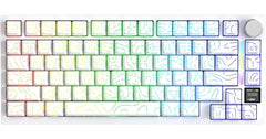 ATTACK SHARK X820 Ultra 75% Wireless Gaming Mechanical Keyboard Hot-Swappable Gasket Mount RGB Backlit BT/2.4G/Wired Custom Keyboard with Smart TFT Display&Knob QMK Driver-White Contour&Gift Switch