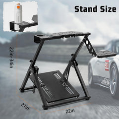 Gazzyt Foldable Racing Wheel Stand Adjustable Racing Cockpit Fit for Logitech R5 R9 G29, for Thrustmaster T248 T500, for Fanatec Sturdy Gaming Stand,Space-Saving Design Wheel and Pedals Not Included