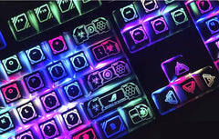 Custom 104 Keycaps ROG Backlight Keycap for Corsair K70 LUX,K95,K65,K63,K68,K70 MK.2,K95 Platinum,Strafe RGB Corsair Mechanical Gaming Keyboards,Only Include Keycaps (Black NO.1)