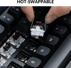 K10 Pro Wireless Custom Mechanical Keyboard, Full-Size QMK/VIA Programmable Bluetooth/Wired White Backlight with Hot-swappable Keychron Super Brown Switch Compatible with Mac Windows Linux