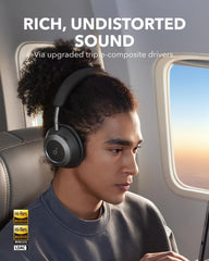 Space One Pro by Anker, with Headphones Case, Adaptive Active Noise Cancelling Headphones Driven by 6 Mics, Super Foldable Design, 60H Lossless Audio, Ultra-Fast Charging, Hi-Res Wireless
